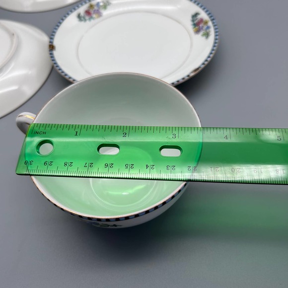 Vintage Noritake “Sheridan” Flat Cup & Saucer Sets 4 - Picture 8 of 9